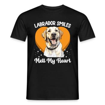 Labrador Retriever Dog Breed Labrador smiles - Men's T-Shirt - black - Front - AI Model Male 178 light (178cm)