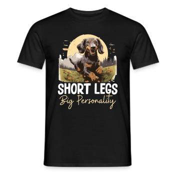 Dachshund wiener sausage dog Short legs - Männer T-Shirt - Schwarz - Vorne - AI Model Male 178 light (178cm)