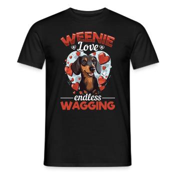 Dachshund wiener sausage dog Weenie love - Männer T-Shirt - Schwarz - Vorne - AI Model Male 178 light (178cm)