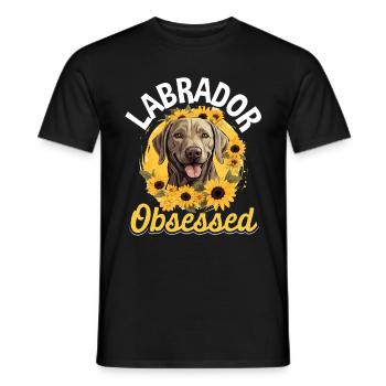 Labrador Retriever Dog Breed Pet Labrador Obsessed - Männer T-Shirt - Schwarz - Vorne - AI Model Male 178 light (178cm)