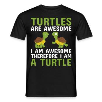 Turtles -Sea Turtle -Hawaiian - Men's T-Shirt - black - Front - AI Model Male 178 light (178cm)