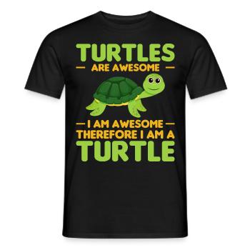 Turtles -Sea Turtle -Hawaiian - Men's T-Shirt - black - Front - AI Model Male 178 light (178cm)
