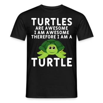 Turtles -Sea Turtle -Hawaiian - Men's T-Shirt - black - Front - AI Model Male 178 light (178cm)