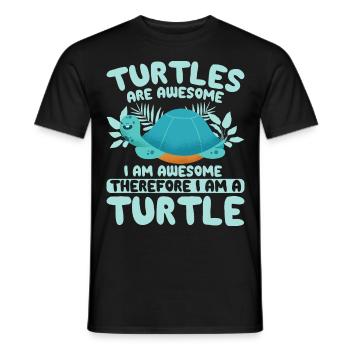 Turtles -Sea Turtle -Hawaiian - Men's T-Shirt - black - Front - AI Model Male 178 light (178cm)