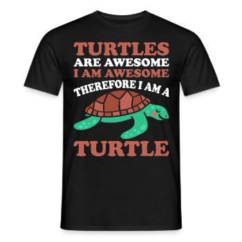 Turtles -Sea Turtle -Hawaiian - Men's T-Shirt - black - Front - AI Model Male 178 light (178cm)