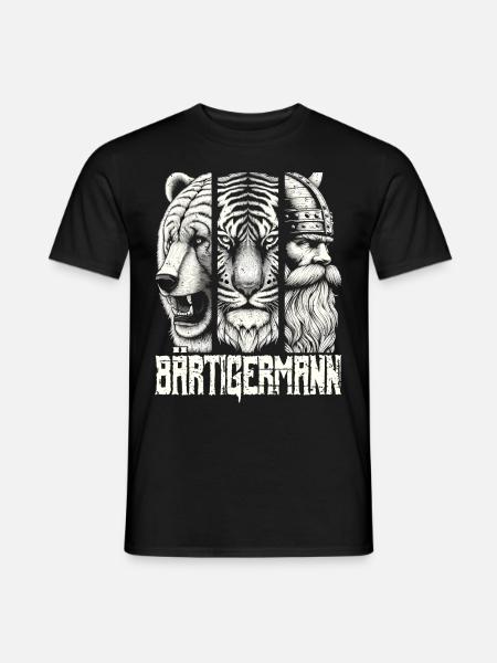 Bärtigermann Bär Tiger Mann Geschenk Bart - Männer T-Shirt - Schwarz