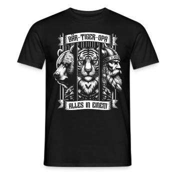 Bearded Grandpa Bear Tiger Grandpa Gift Beard Beard Bearer - Men's T-Shirt - black - Front - AI Model Male 178 light (178cm)