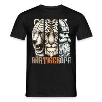Barbu Grand-père Ours Tigre Grand-père Cadeau Barbe Porteur de barbe - T-shirt homme - noir - Devant - AI Model Male 178 light (178cm)