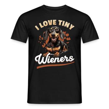 Dachshund wiener sausage dog I Love tiny Wieners - Men's T-Shirt - black - Front - AI Model Male 178 light (178cm)