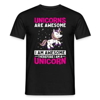 Les licornes sont géniales, je suis une licorne - T-shirt homme - noir - Devant - AI Model Male 178 light (178cm)