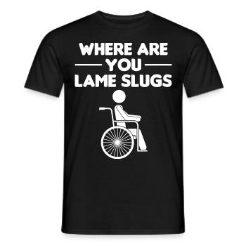 Amputation Überlebende Behinderten Rollstuhlkostüm - Männer T-Shirt - Schwarz - Vorne - AI Model Male 178 light (178cm)