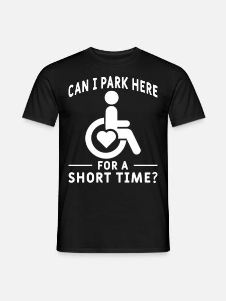 Amputation Überlebende Behinderten Rollstuhlkostüm - T-shirt herr - svart