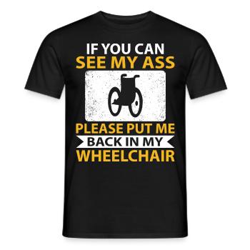 Amputation Überlebende Behinderten Rollstuhlkostüm - Männer T-Shirt - Schwarz - Vorne - AI Model Male 178 light (178cm)