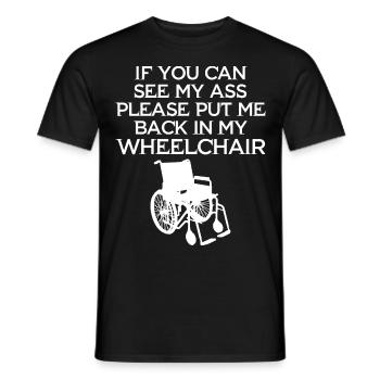 Amputation Überlebende Behinderten Rollstuhlkostüm - Männer T-Shirt - Schwarz - Vorne - AI Model Male 178 light (178cm)