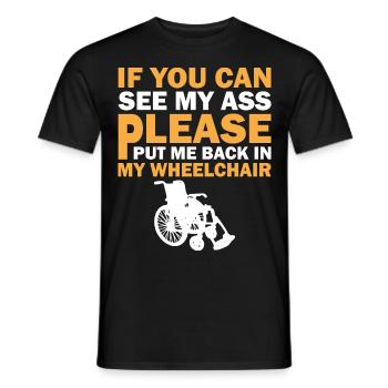 Amputation Überlebende Behinderten Rollstuhlkostüm - Männer T-Shirt - Schwarz - Vorne - AI Model Male 178 light (178cm)