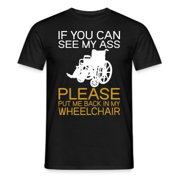 Amputation Überlebende Behinderten Rollstuhlkostüm - Männer T-Shirt - Schwarz - Vorne - AI Model Male 178 light (178cm)