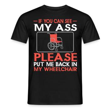 Amputation Überlebende Behinderten Rollstuhlkostüm - Männer T-Shirt - Schwarz - Vorne - AI Model Male 178 light (178cm)