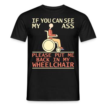 Amputation Überlebende Behinderten Rollstuhlkostüm - Männer T-Shirt - Schwarz - Vorne - AI Model Male 178 light (178cm)