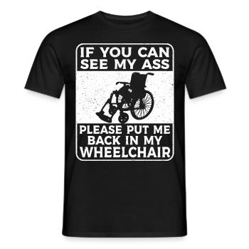 Amputation Überlebende Behinderten Rollstuhlkostüm - Männer T-Shirt - Schwarz - Vorne - AI Model Male 178 light (178cm)