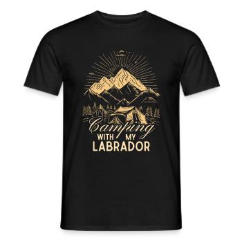 Labrador Camping Zelten - Männer T-Shirt - Schwarz - Vorne - AI Model Male 178 light (178cm)