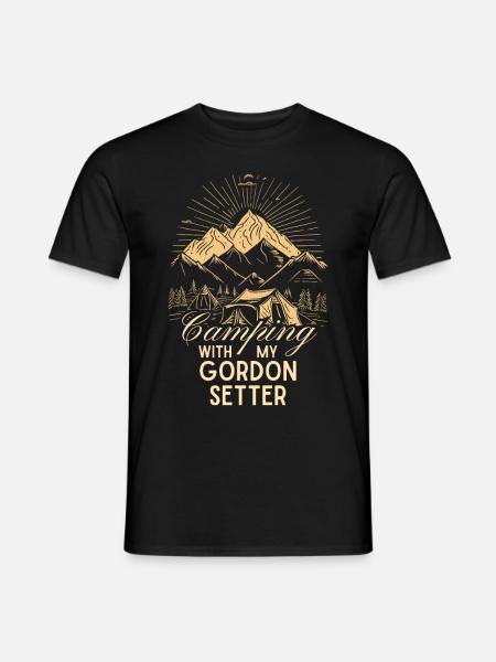 Gordon Setter Camping - Men's T-Shirt - black