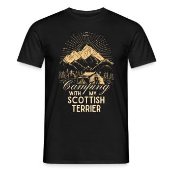 Scottish Terrier Camping - Men's T-Shirt - black - Front - AI Model Male 178 light (178cm)