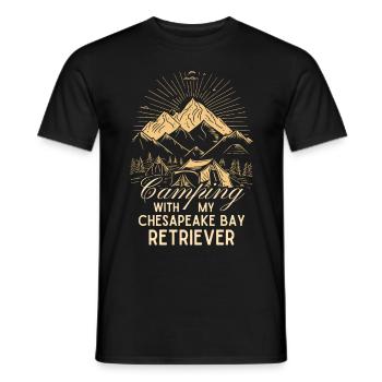 Chesapeake Bay Retriever Camping Zelten Wandern - Männer T-Shirt - Schwarz - Vorne - AI Model Male 178 light (178cm)