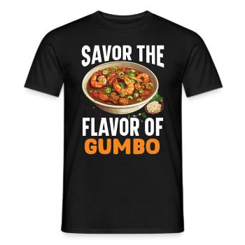 Gumbo Lovers Foodie Louisiane Manger Cuisine Cajun - T-shirt homme - noir - Devant - AI Model Male 178 light (178cm)