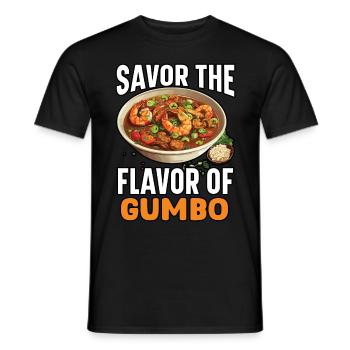 Gumbo Lovers Foodie Louisiane Manger Cuisine Cajun - T-shirt homme - noir - Devant - AI Model Male 178 light (178cm)