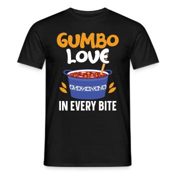 Gumbo Lovers Foodie Louisiane Manger Cuisine Cajun - T-shirt homme - noir - Devant - AI Model Male 178 light (178cm)