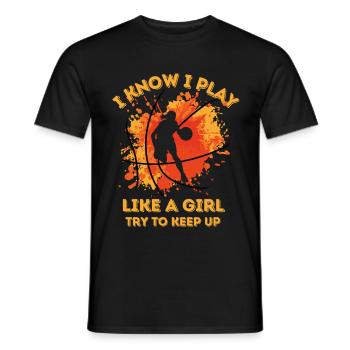 Basketball Frauen Mädchen Farbklecks Farbspritzer - Männer T-Shirt - Schwarz - Vorne - AI Model Male 178 light (178cm)