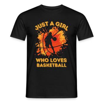 Basketball Frauen Mädchen Farbklecks Farbspritzer - Männer T-Shirt - Schwarz - Vorne - AI Model Male 178 light (178cm)