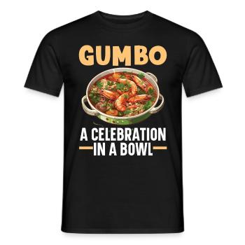 Gumbo Lovers Foodie Louisiane Manger Cuisine Cajun - T-shirt homme - noir - Devant - AI Model Male 178 light (178cm)