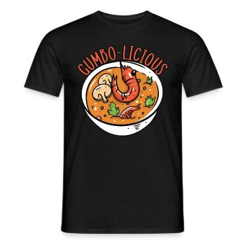 Gumbo Lovers Foodie Louisiane Manger Cuisine Cajun - T-shirt homme - noir - Devant - AI Model Male 178 light (178cm)