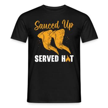 Buffalo Wings Foodie Cuisine Américaine Poulet - T-shirt homme - noir - Devant - AI Model Male 178 light (178cm)