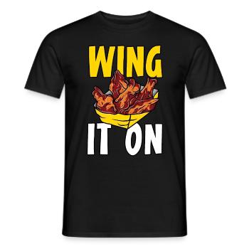 Buffalo Wings Foodie Cuisine Américaine Poulet - T-shirt homme - noir - Devant - AI Model Male 178 light (178cm)