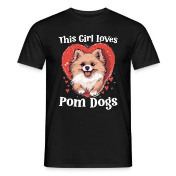 Pomeranian Pom-Pom - This Girl loves Pom Dogs - Männer T-Shirt - Schwarz - Vorne - AI Model Male 178 light (178cm)