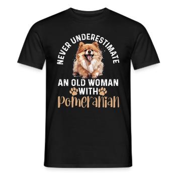 Pomeranian Pom Dog Pom-Pom Never Underestimate An - Männer T-Shirt - Schwarz - Vorne - AI Model Male 178 light (178cm)