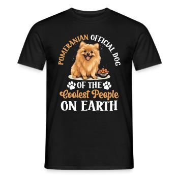 Pomeranian Pom Dog Pom-Pom Official Dog - Männer T-Shirt - Schwarz - Vorne - AI Model Male 178 light (178cm)
