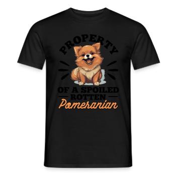 Poméranie Pom Dog Pom-Pom - Propriété d’un - T-shirt homme - noir - Devant - AI Model Male 178 light (178cm)
