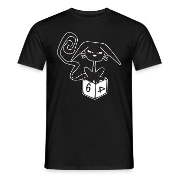 Dice Cat Funny Role Playing Cat RPG - Men's T-Shirt - black - Front - AI Model Male 178 light (178cm)