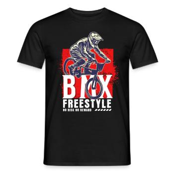 BMX Fahrrad Biker Stunt Trick Freestyle Vintage - Männer T-Shirt - Schwarz - Vorne - AI Model Male 178 light (178cm)