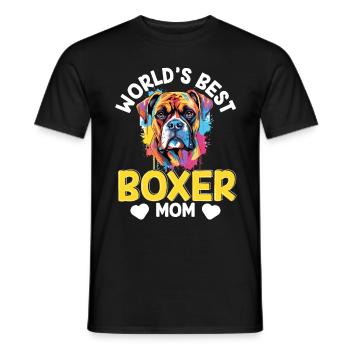 Boxer Dog Breed Pet - Meilleure maman Boxer du monde - T-shirt homme - noir - Devant - AI Model Male 178 light (178cm)