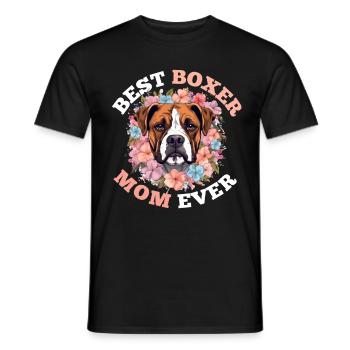 Boxer Dog Breed Pet - Meilleure maman Boxer de tous les temps - T-shirt homme - noir - Devant - AI Model Male 178 light (178cm)