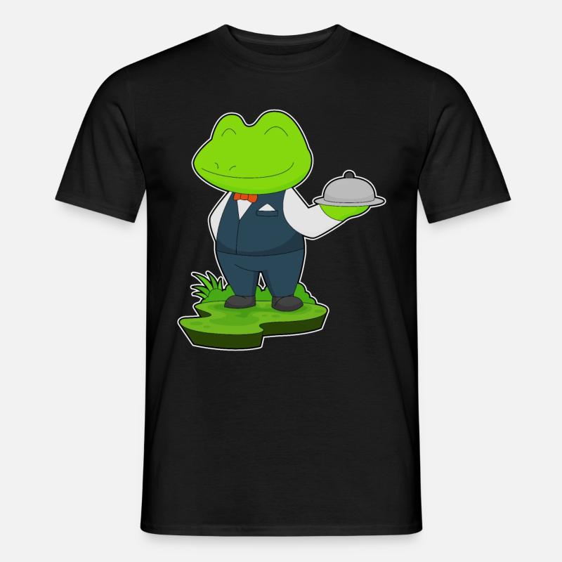 Frosch Kellner Servierplatte - Männer T-Shirt - Schwarz