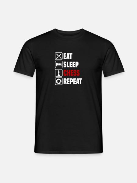 Eating, sleeping, repeating chess - Men's T-Shirt - black