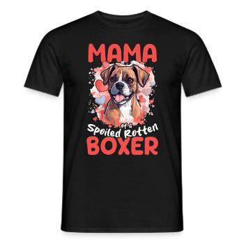 Boxer chien de race animal de compagnie maman d’un boxer pourri gâté - T-shirt homme - noir - Devant - AI Model Male 178 light (178cm)
