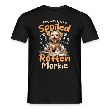 Morkie Dog Breed Pet Property of a spoiled rotten - Men's T-Shirt - black - Front - AI Model Male 178 light (178cm)