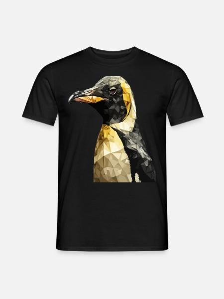 Keisaripingviinin geometrinen taide Monikulmainen grafiikka - Mænd T-shirt - sort