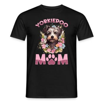 Yorkiepoo Chien Race Animal de compagnie Yorkiepoo Maman - T-shirt homme - noir - Devant - AI Model Male 178 light (178cm)